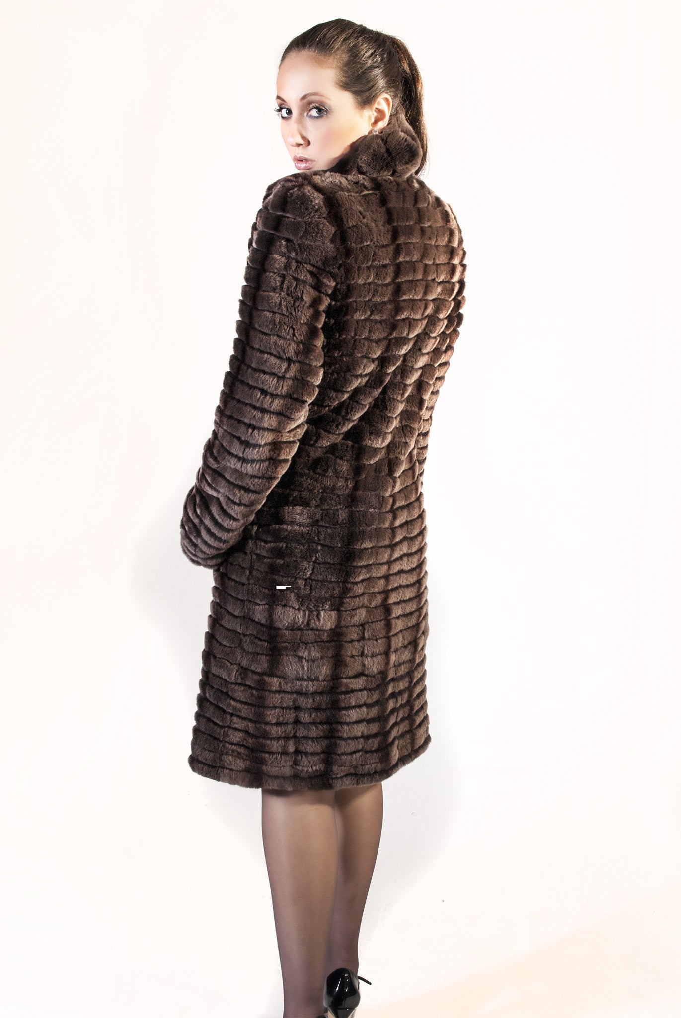 Reversible Horizontal Groove Rex Raincoat - alexandros-furs