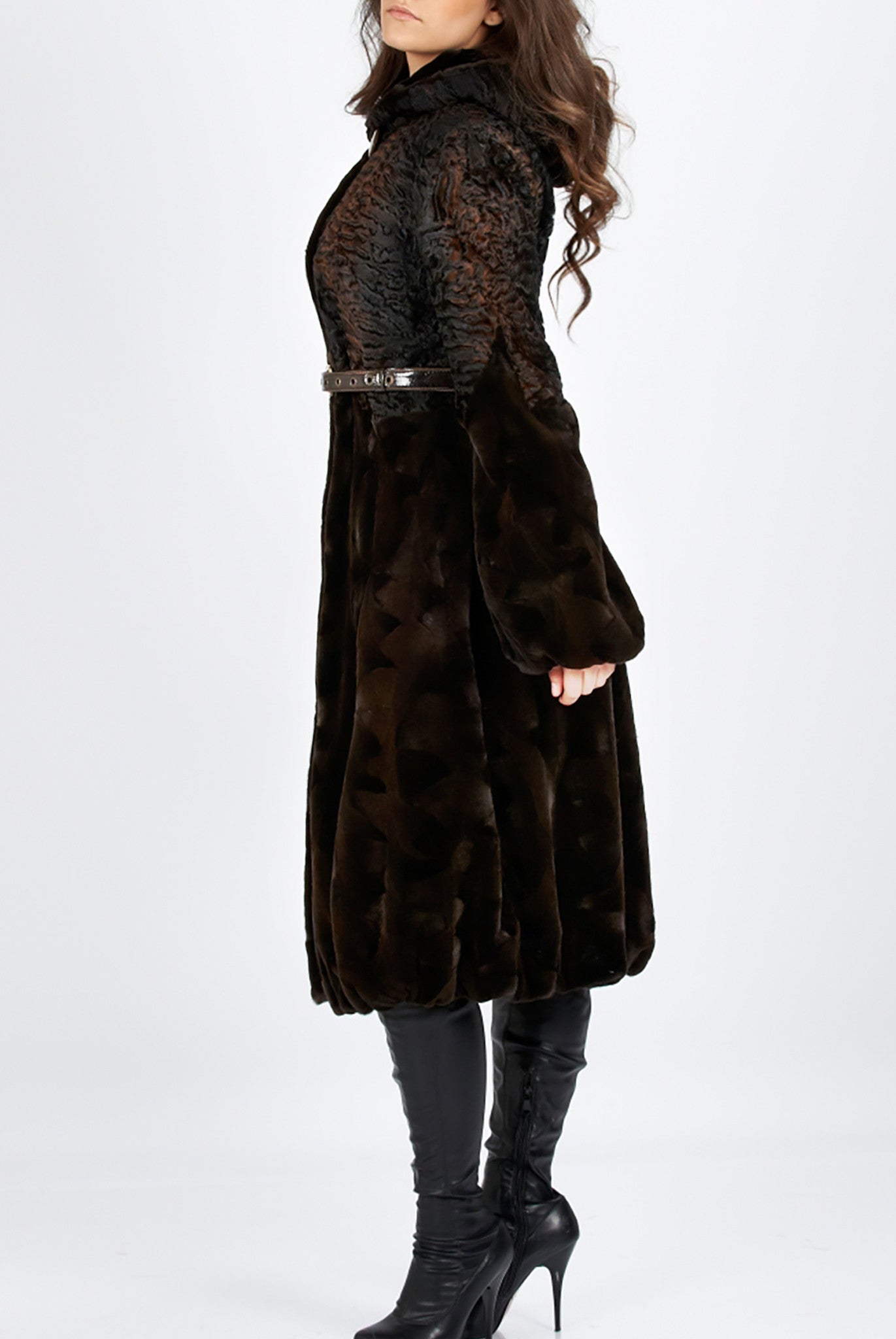Shear Sculptured Mink Coat - alexandros-furs