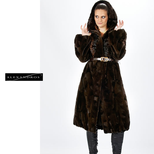 Shear Sculptured Mink Coat - alexandros-furs