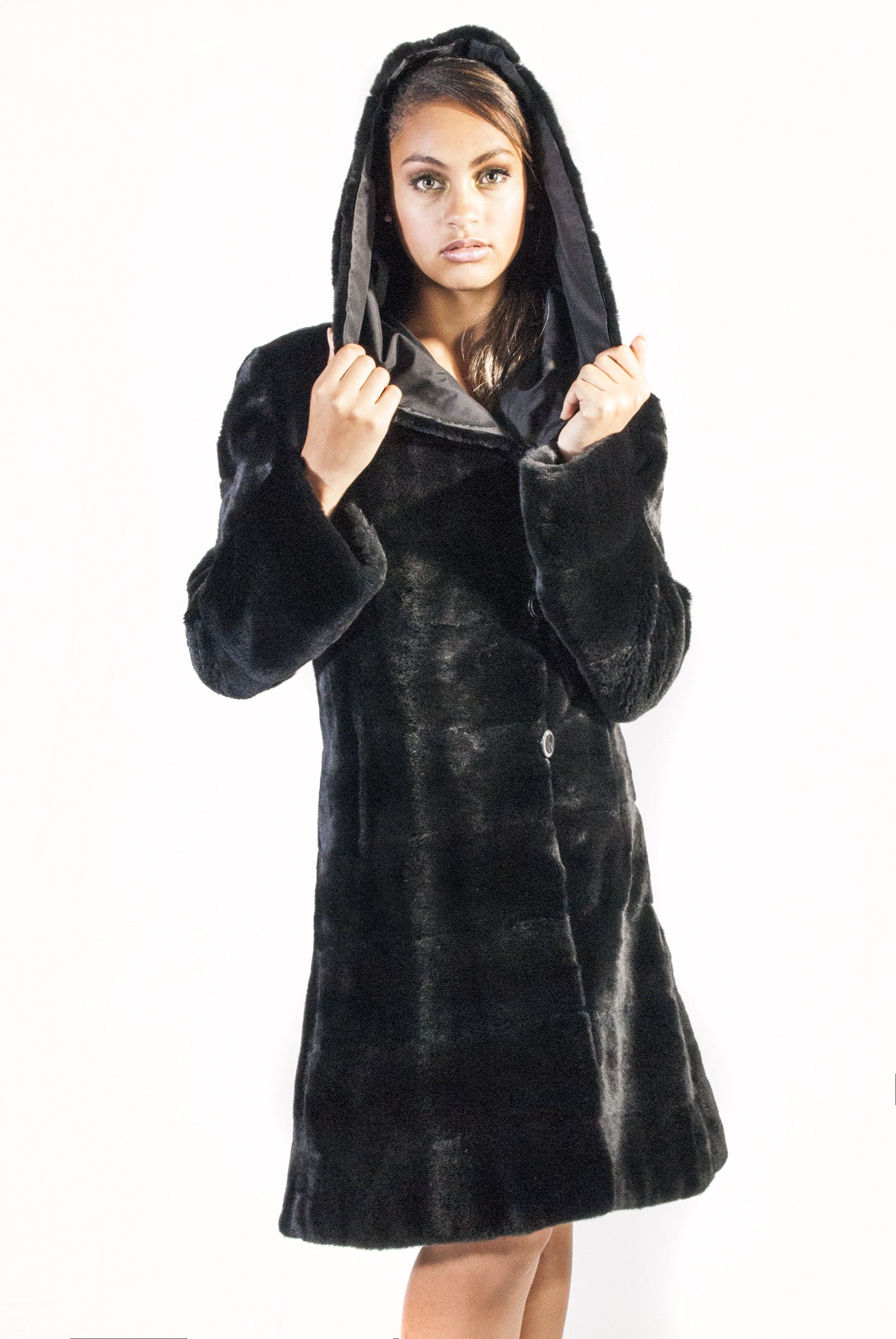 Reversible black raincoat - alexandros-furs