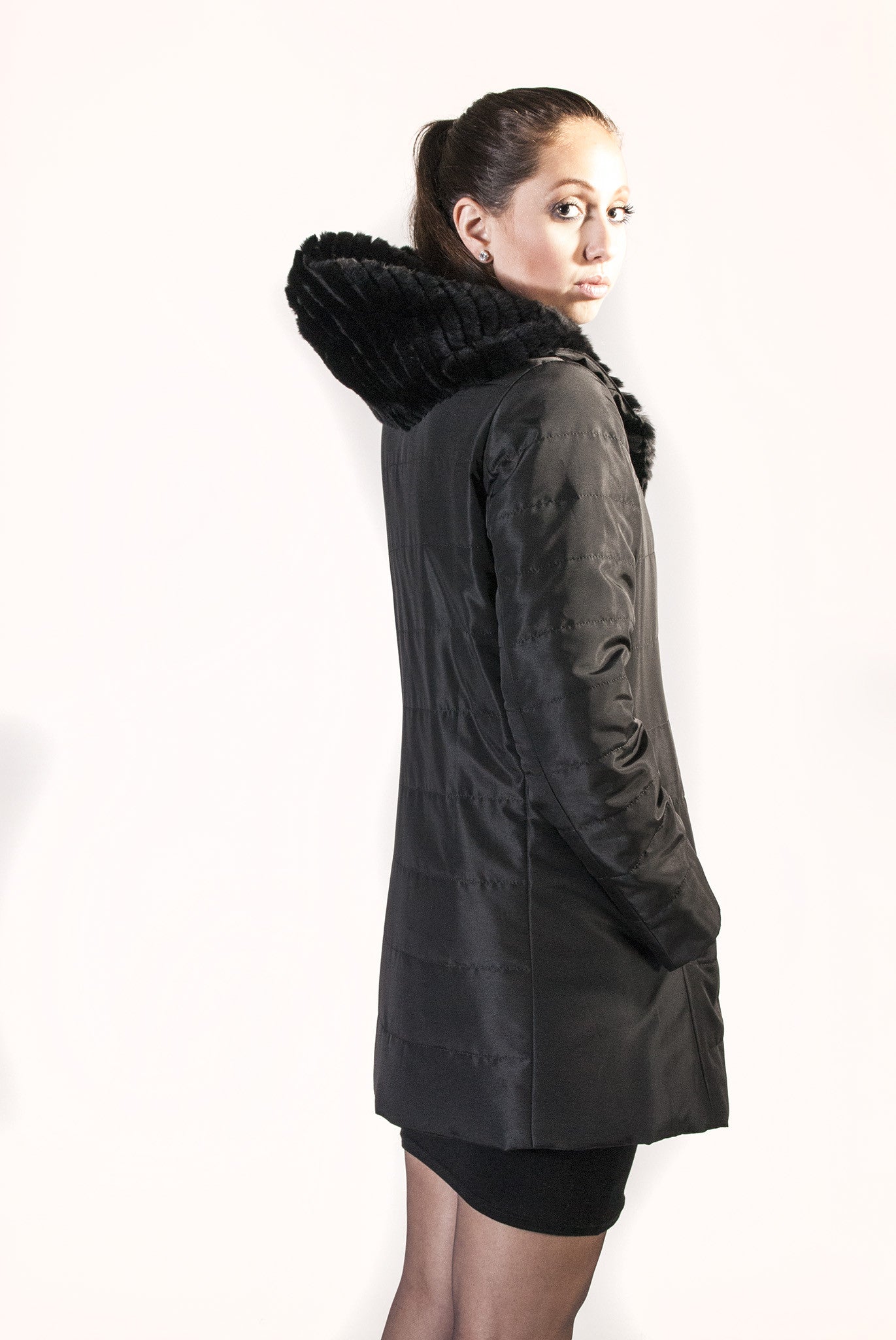 Reversible waterproof Black Cross Full Length Mens Mink Coat
