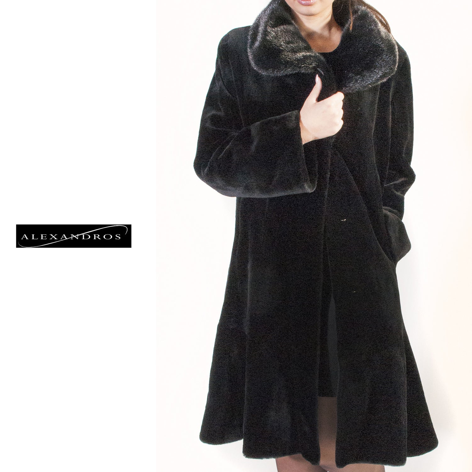 WEB SPECIAL     While supplies last ... Knee Length Swing Style Sheared Mink Coat - alexandros-furs